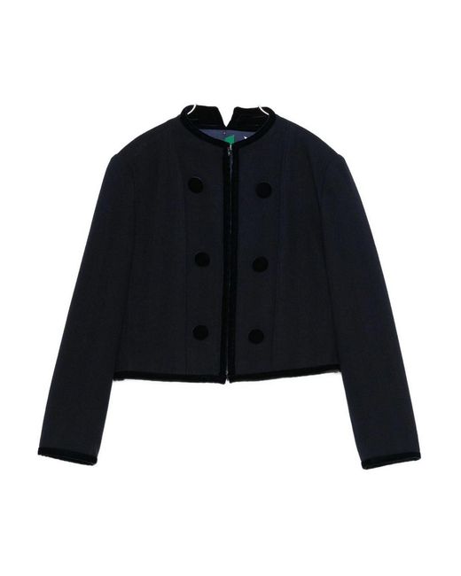 Emporio Armani Blue Wool Blazer Jacket