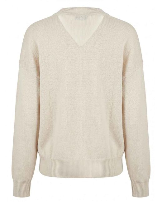 Peserico White V-Neck Sweater