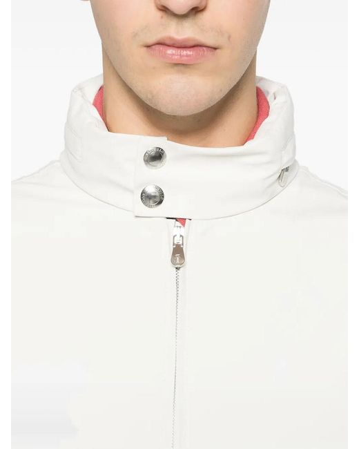 Brunello Cucinelli White Bomber Jacket for men
