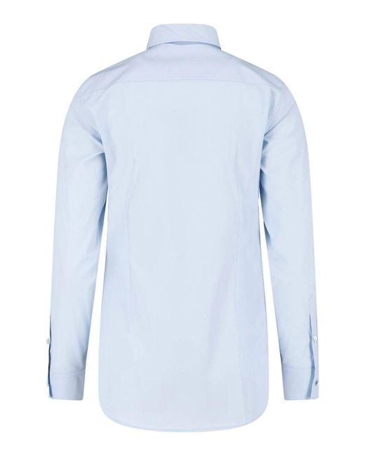 Jil Sander Blue Cotton Poplin Shirt