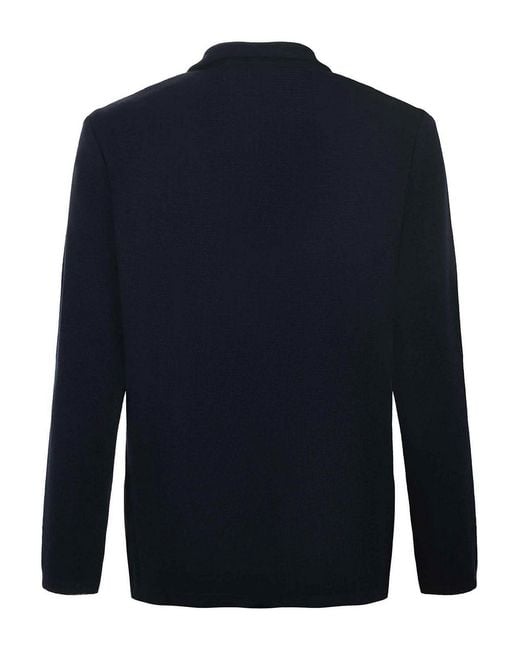 Paoloni Blue Wool Blend Jacket/Cardigan for men