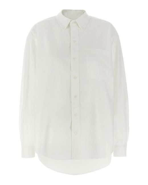 T By Alexander Wang White Oxford Cotton Boyfriend Shirt
