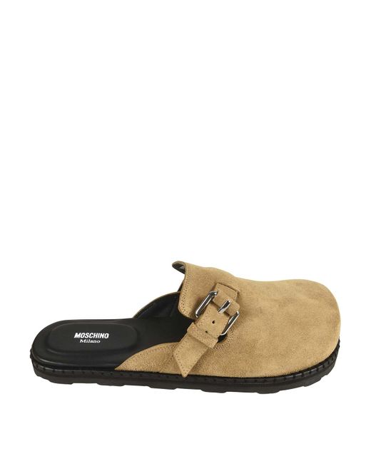 Moschino White Leather Mules for men