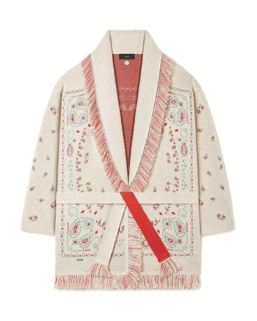 Alanui White Bandana Jacquard Cardigan