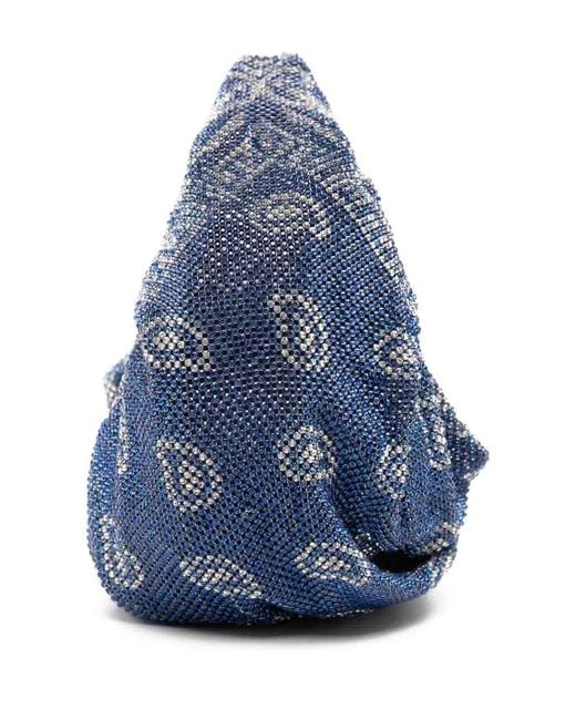 Benedetta Bruzziches Blue Bag With Paisley Print