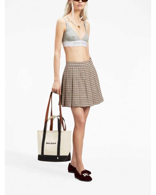 Palm Angels Natural Logo-print Canvas Tote Bag