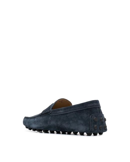 Tod's Blue Leather Slippers With Pebbles Sole for men