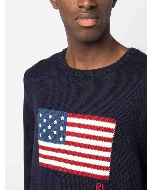 Polo Ralph Lauren Blue Flag Sweater for men