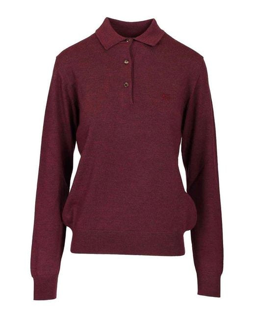 Etro Purple Wool Polo Shirt