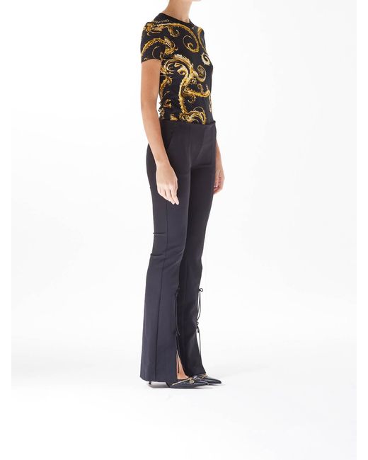 Versace Jeans Couture Blue Tecno Cady Open Trousers