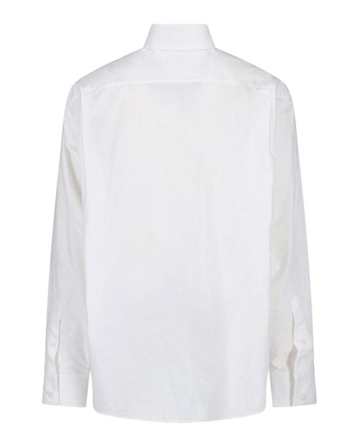 Balenciaga White Oversized Logo Shirt for men