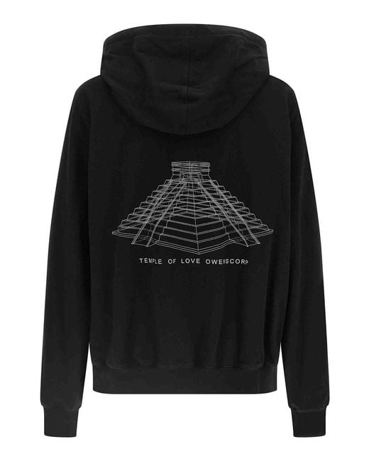 Rick Owens Black Temple Of Love Owenscorptemp Hoodie for men
