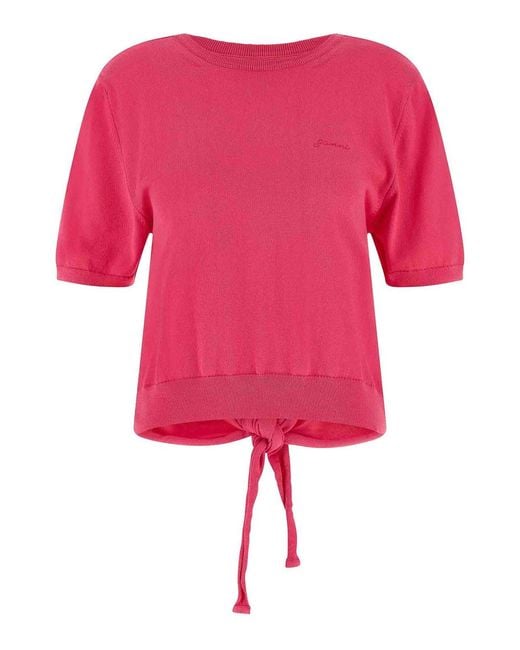 Ganni Pink Bare Back Sweater