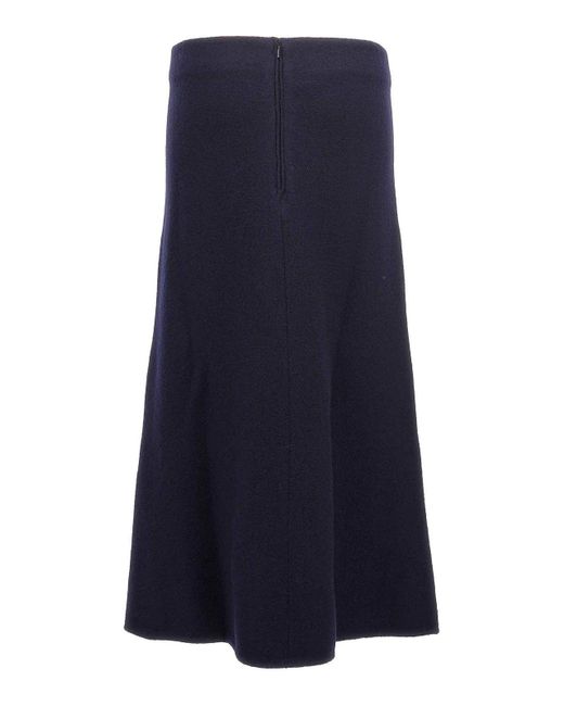 Jil Sander Blue Long Wool Skirt