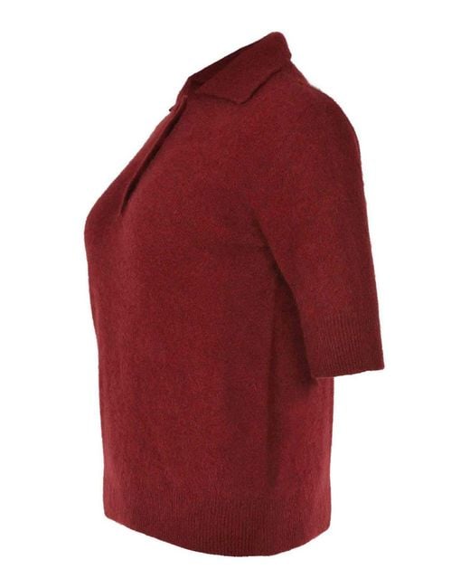 Vanisé Red Vanis Polo Made Of Raccoon Fur
