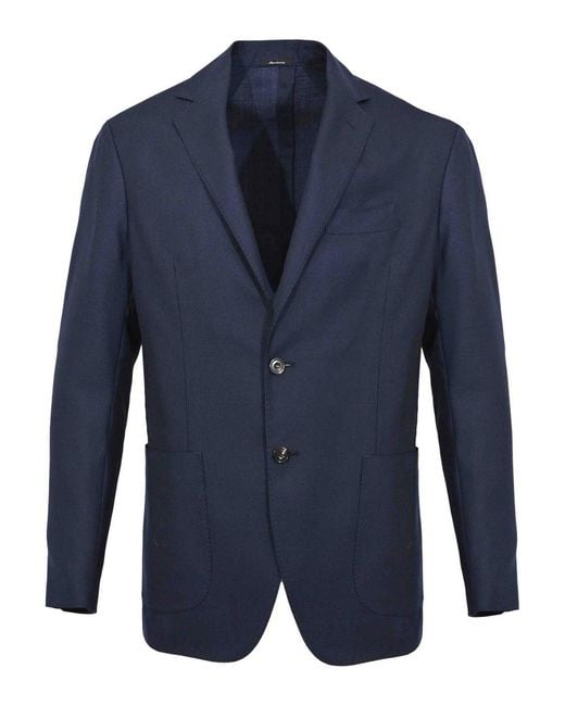 Sartorio Napoli Blue Single-Breasted Jacket for men