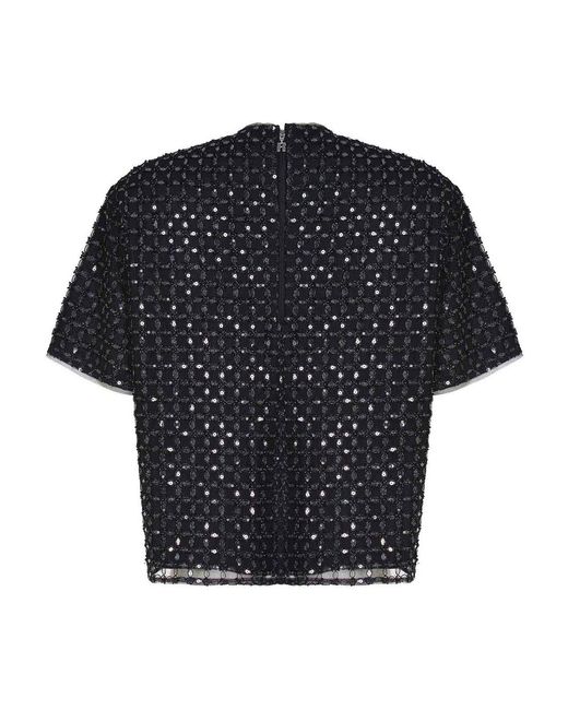 ROTATE BIRGER CHRISTENSEN Black T-Shirt Made Of Polyester