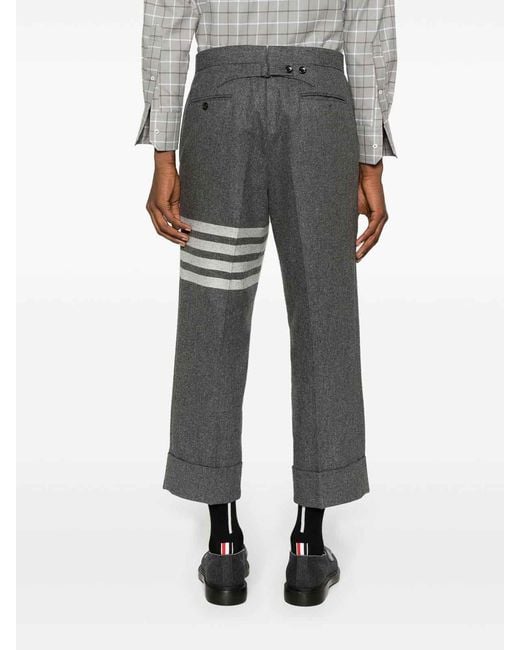 Thom Browne Gray Low-Rise Drop-Crotch Tailored Trousers for men
