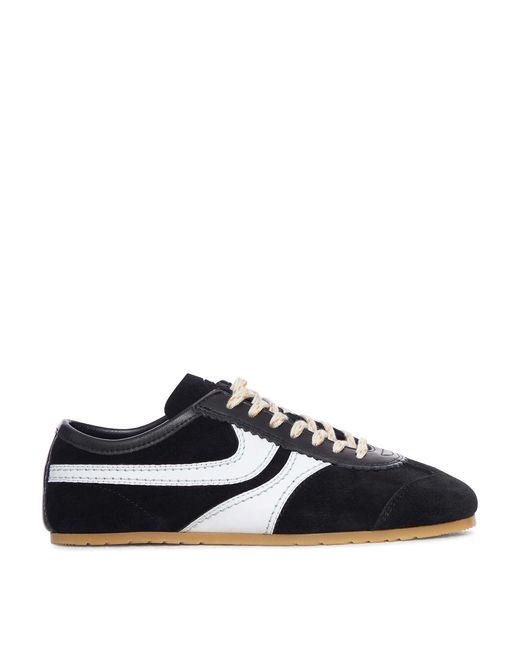 Dries Van Noten Black Two-Tone Leather And Suede Sneakers