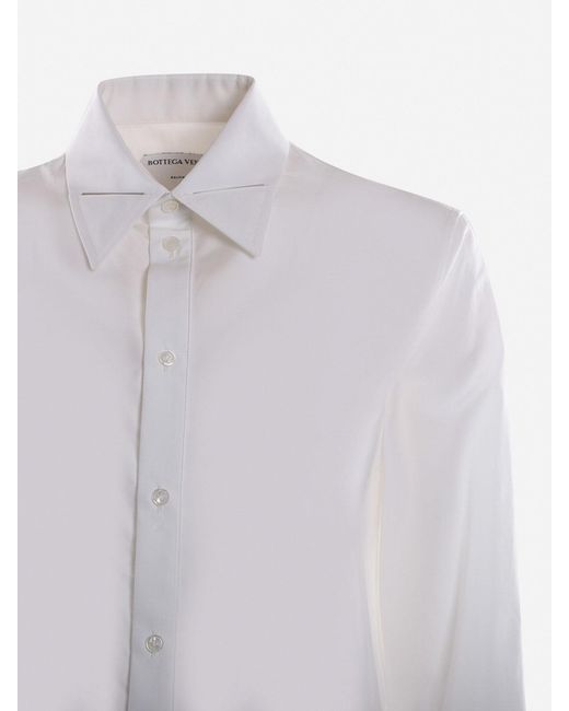 Bottega Veneta White Basic Shirt Made Of Cotton