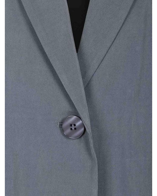 Emporio Armani Blue Single-Breasted Blazer