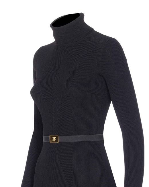 Elisabetta Franchi Blue Knitted Dress