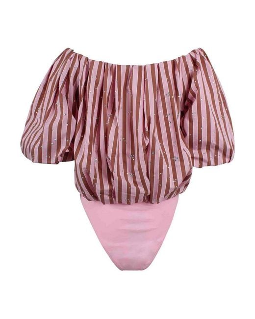 Essentiel Antwerp Pink Voluminous Striped Top
