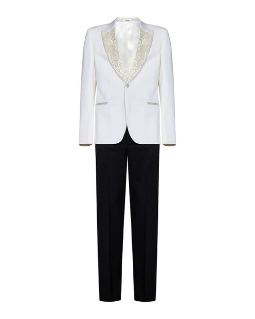 Alexander McQueen White Wool Suit for men