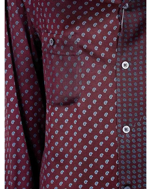 Maison Margiela Purple Paisley Printed Shirt