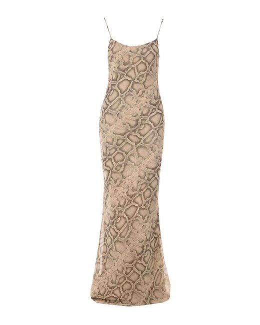 ANDAMANE Natural Python Ninfea Maxi Dress