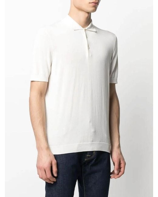 Drumohr White Logo Polo for men