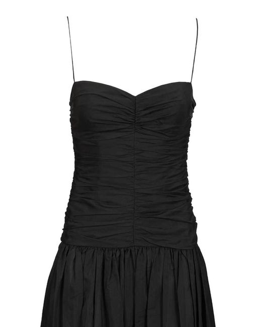 Matteau Black Gathered Drop Waist Dress