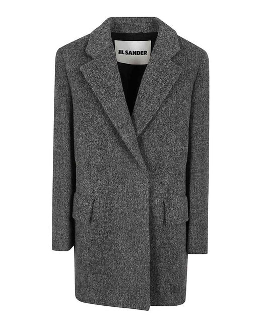 Jil Sander Gray Wool Coat