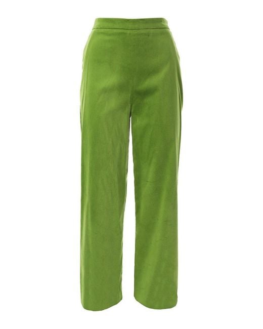 Vivetta Green Stretch Velvet Trousers