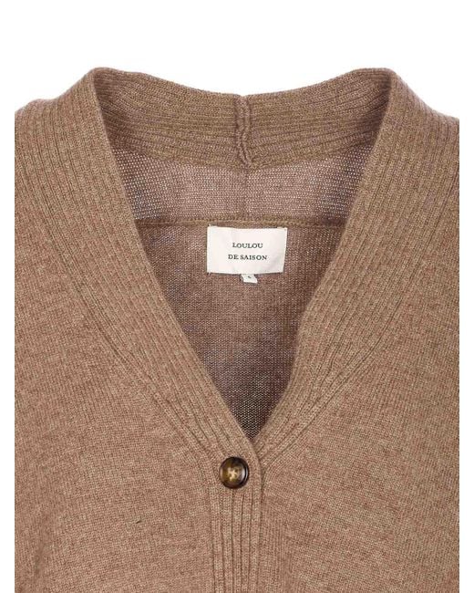 Loulou de Saison Brown Kaia Cardigan Buttons Closure