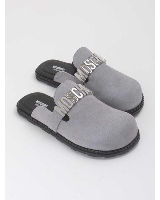 Moschino Gray Slippers for men