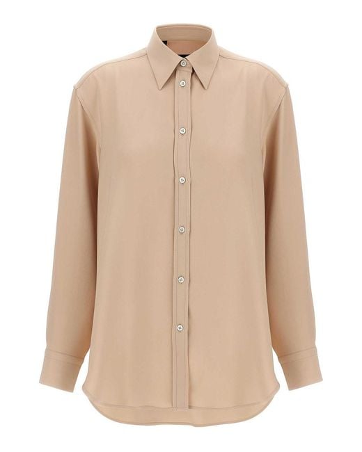 Brioni Natural Cady Silk Shirt