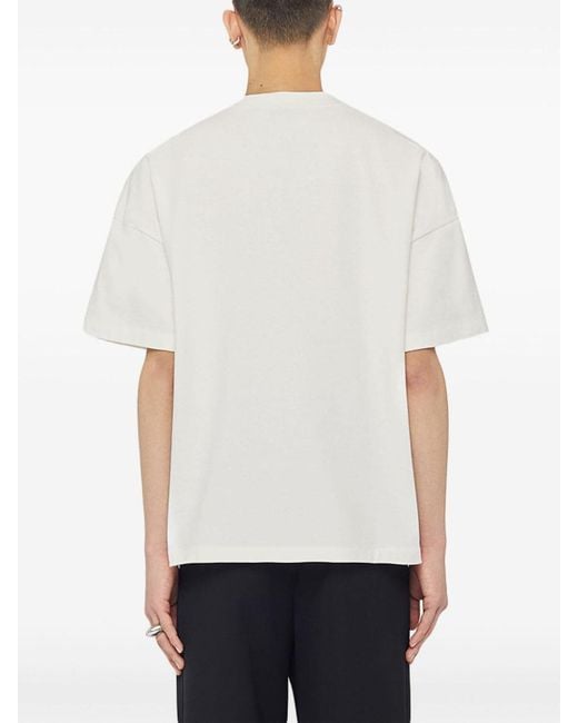 Jil Sander White T-Shirt With Front Logo for men