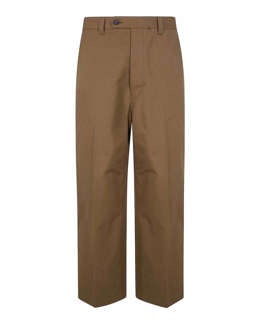 Comme Des Garcons Hommes Plus Brown Cotton Wide Straight Leg Trousers for men