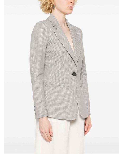 Emporio Armani Gray Single-Breasted Blazer Jacket