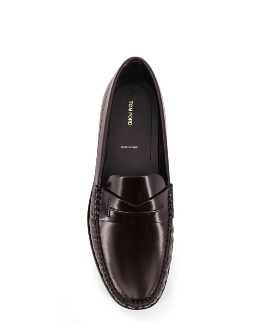 Tom Ford Black Leather Moccasin for men