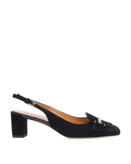 Tod's Blue Suede Slingback Pumps