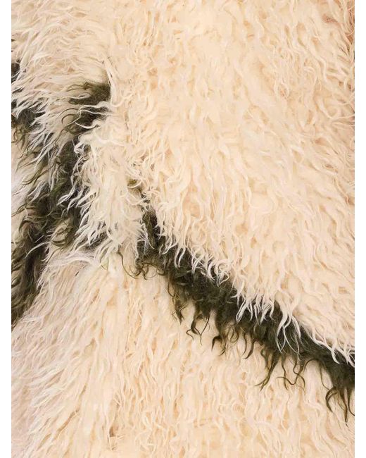 Jakke Natural Cocoon Faux Fur Coat With Buttons