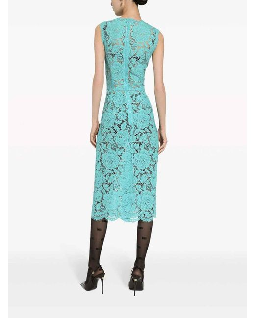 Dolce & Gabbana Blue Lace Dress