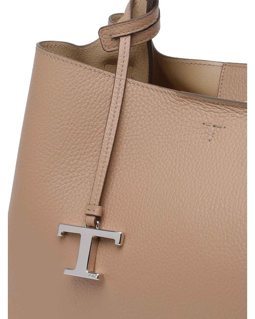 Tod's Natural Medium Leather Handbag