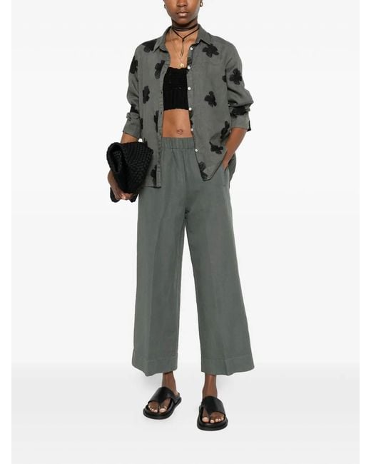 ROSSO35 Gray Elastic Waist Trouser