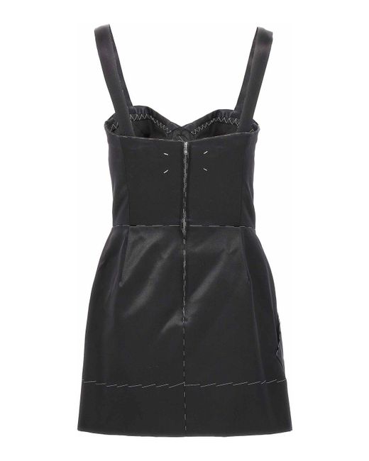 Maison Margiela Black Contrast Stitching Corset Dress