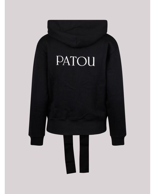 Patou Black Sweatshirt With Drawstring