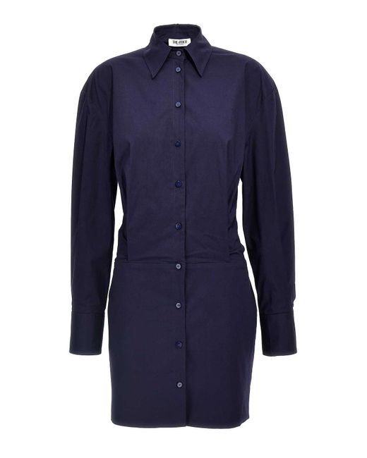 The Attico Blue Mini Chemisier Dress