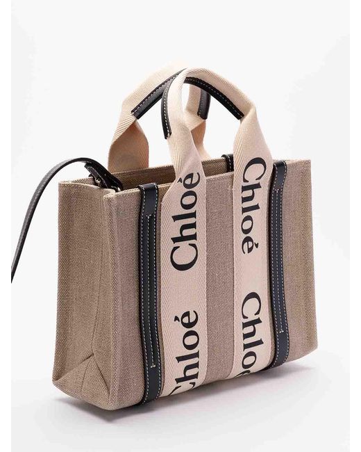 Chloé Natural Woody Small Tote Bag